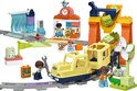 LEGO DUPLO treinset met station, wisselende sporen, interactieve trein, figuren en accessoires.