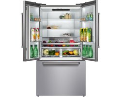 Lincoln Prestige PRFD58FEI - French Door Amerikaanse Koelkast - 178 cm hoog - 91.1 cm breed - 579L - Automatische IJsblokjesmachine met Wateraansluiting - Total No-Frost - Zilver RVS / Inox