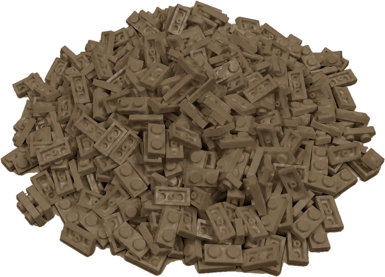 300 Bouwstenen 1x2 plate | Donkertan | Compatibel met Lego Classic | Keuze uit vele kleuren | SmallBricks
