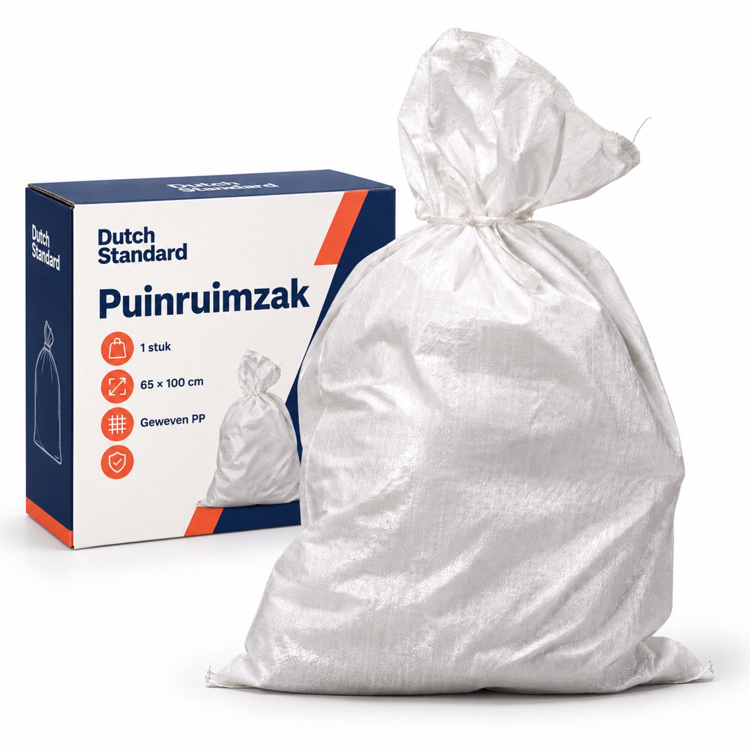 Dutch Standard puinruimzak, geweven PP, 65 × 100 cm, 1 stuk