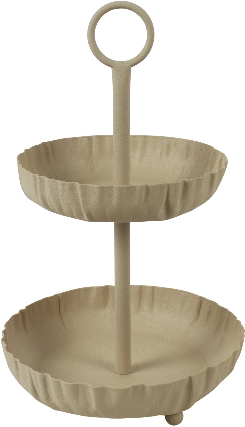 Cilgro etagere decoratief dienblad 2-laags crème 25x25x40cm.