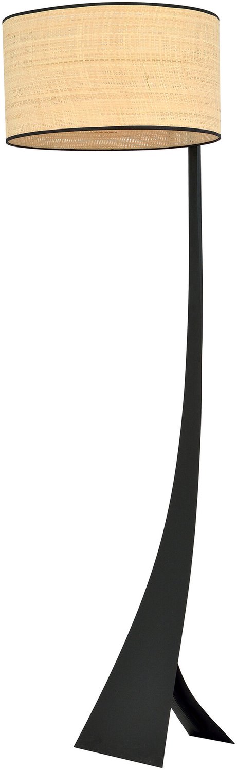Emibig Holstebro zwarte vloerlamp met textielkap 1x E27 - Strakke verlichting voor elke ruimte