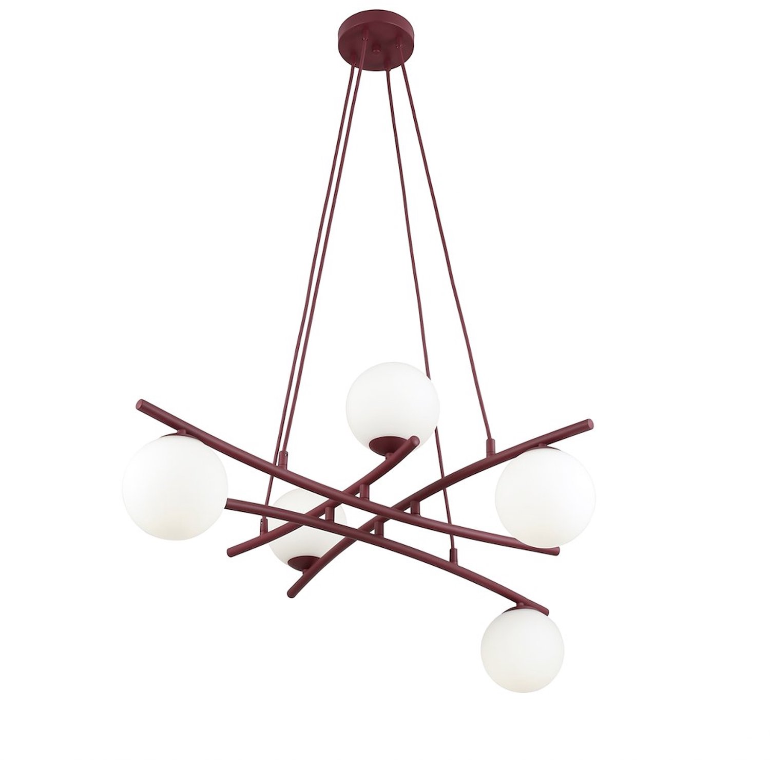 Emibig ESSA 5 BURGUNDY OPAL - Moderne hanglamp voor sfeervolle verlichting