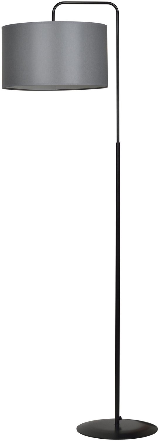 Emibig Umea vloerlamp zwart en grijze ronde kap 1x E27 - Perfecte verlichting voor elke woonkamer