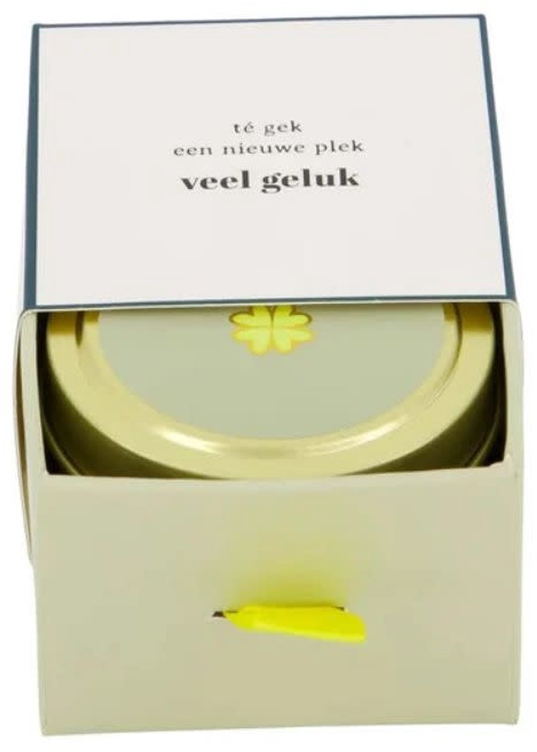 Zusss Geurkaars Tinnen In Schuifdoosje Veel Geluk Klavertje Wit/Groen Wit
