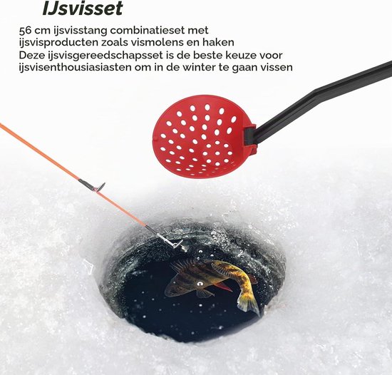 Complete Set voor IJsvisserij: Vissershengel, Molens, Visserslijn, Haak en Schep voor Buitenactiviteiten — afbeelding 2