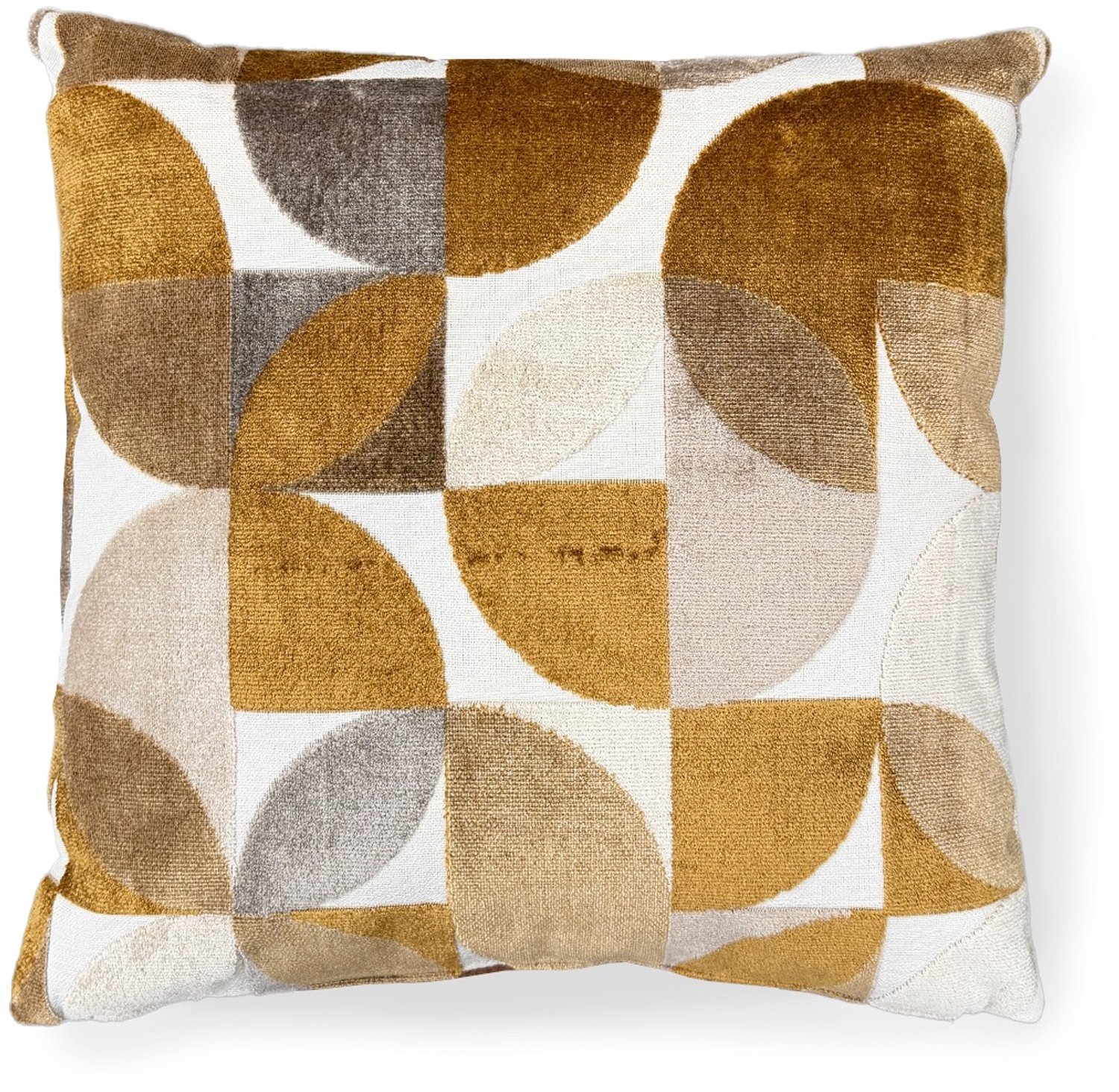 Woonexpress Sierkussen Bietto - Zachte Chenille - Organisch Patroon - Luxe Comfort Beige/Bruin/Geel/Oker