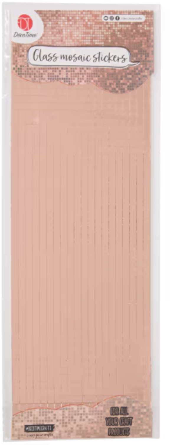 DécoTime stickers van glasmozaïek 1200 stuks - Roze / Rosé goud