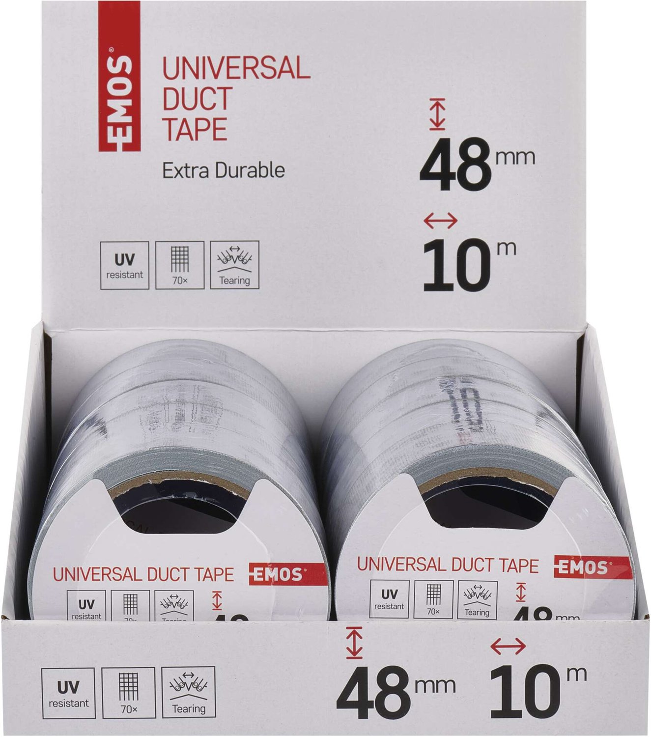 EMOS Universele tape 48 mm / 10 m DUCT TAPE, 10 stuks, doos, F6030