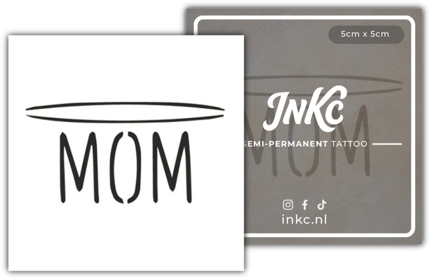 INKC - Tijdelijke Tattoo - MOM - Nep Tattoo - Plak Tattoos - Blijft tot 2 weken - 5 x 5cm