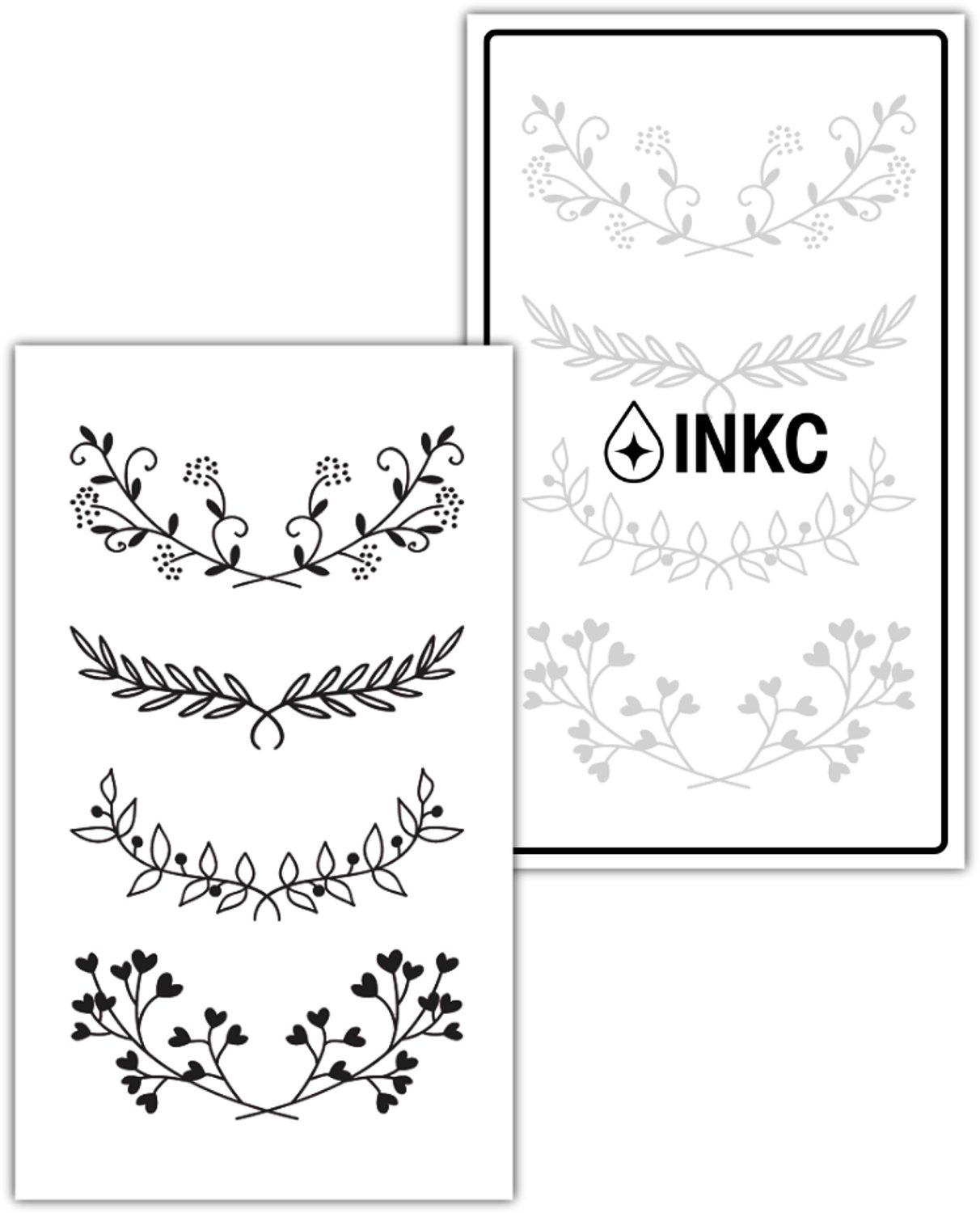 INKC - Tijdelijke Tattoo - Bloemen Kranzen - Nep Tattoo - Plak Tattoos - Blijft tot 2 weken - 7 x 12cm