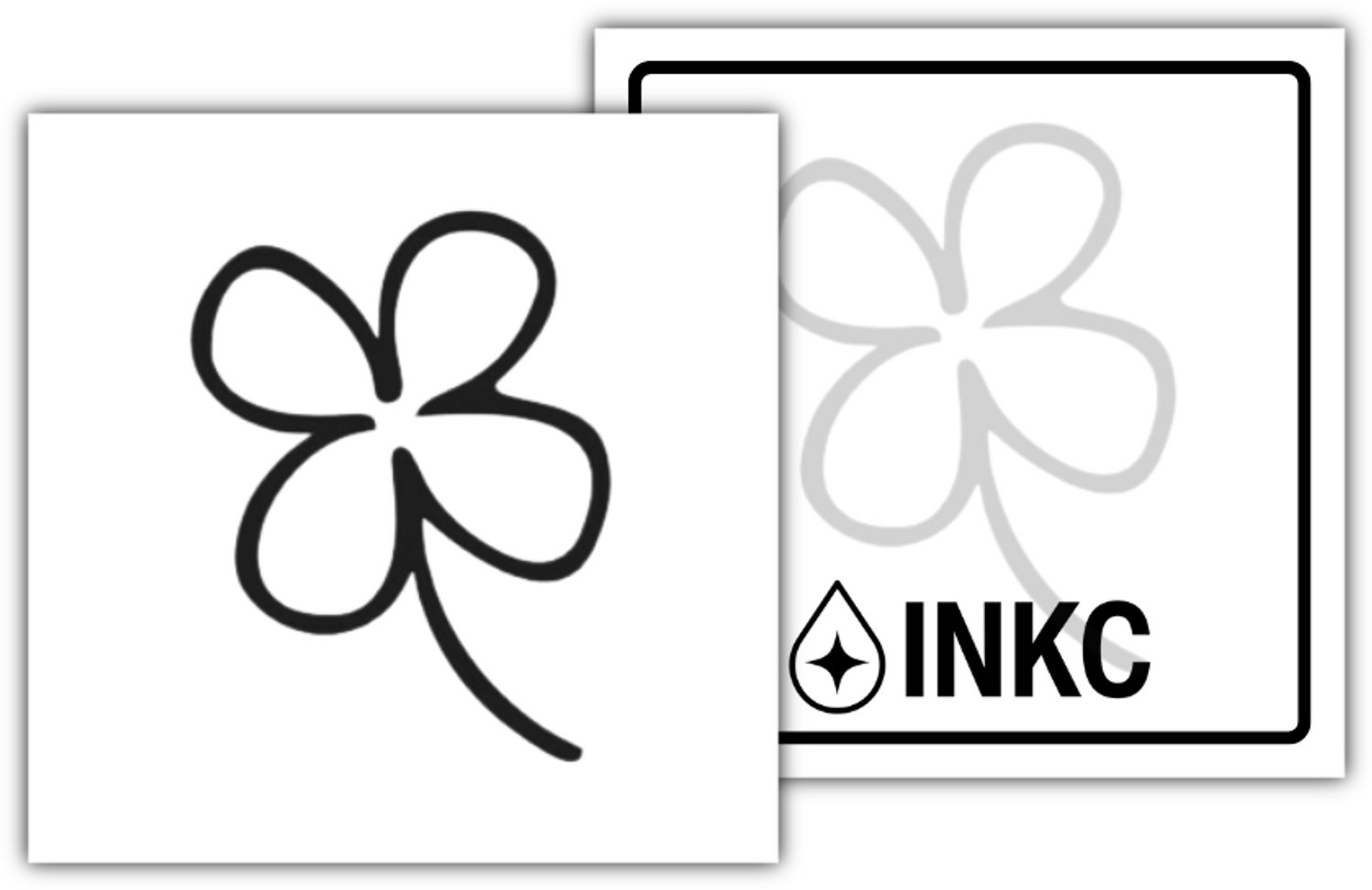 INKC - Tijdelijke Tattoo - Klavertje Vier - Nep Tattoo - Plak Tattoos - Blijft tot 2 weken - 5 x 5cm