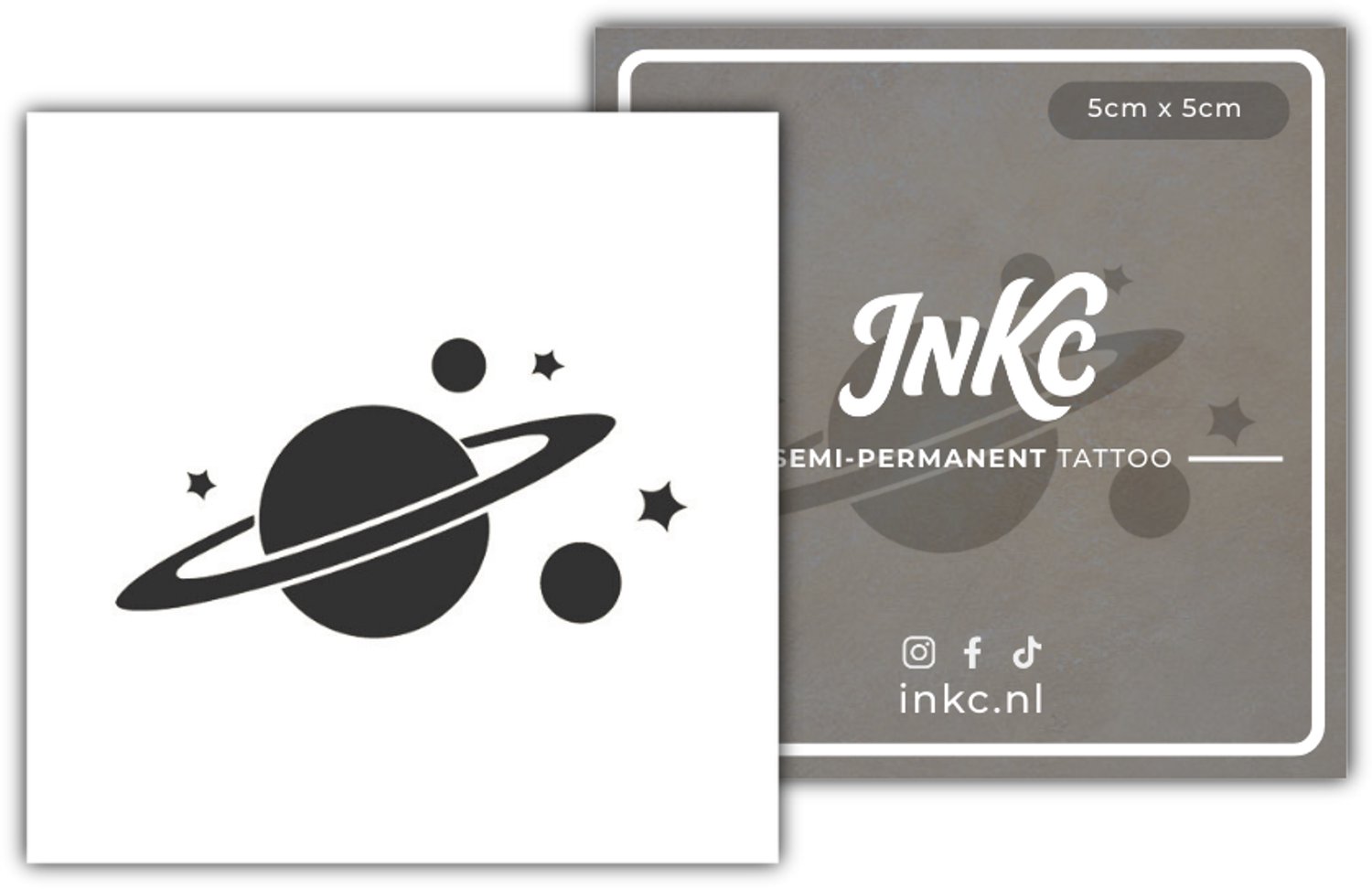 INKC - Tijdelijke Tattoo - Planeten - Nep Tattoo - Plak Tattoos - Blijft tot 2 weken - 5 x 5cm