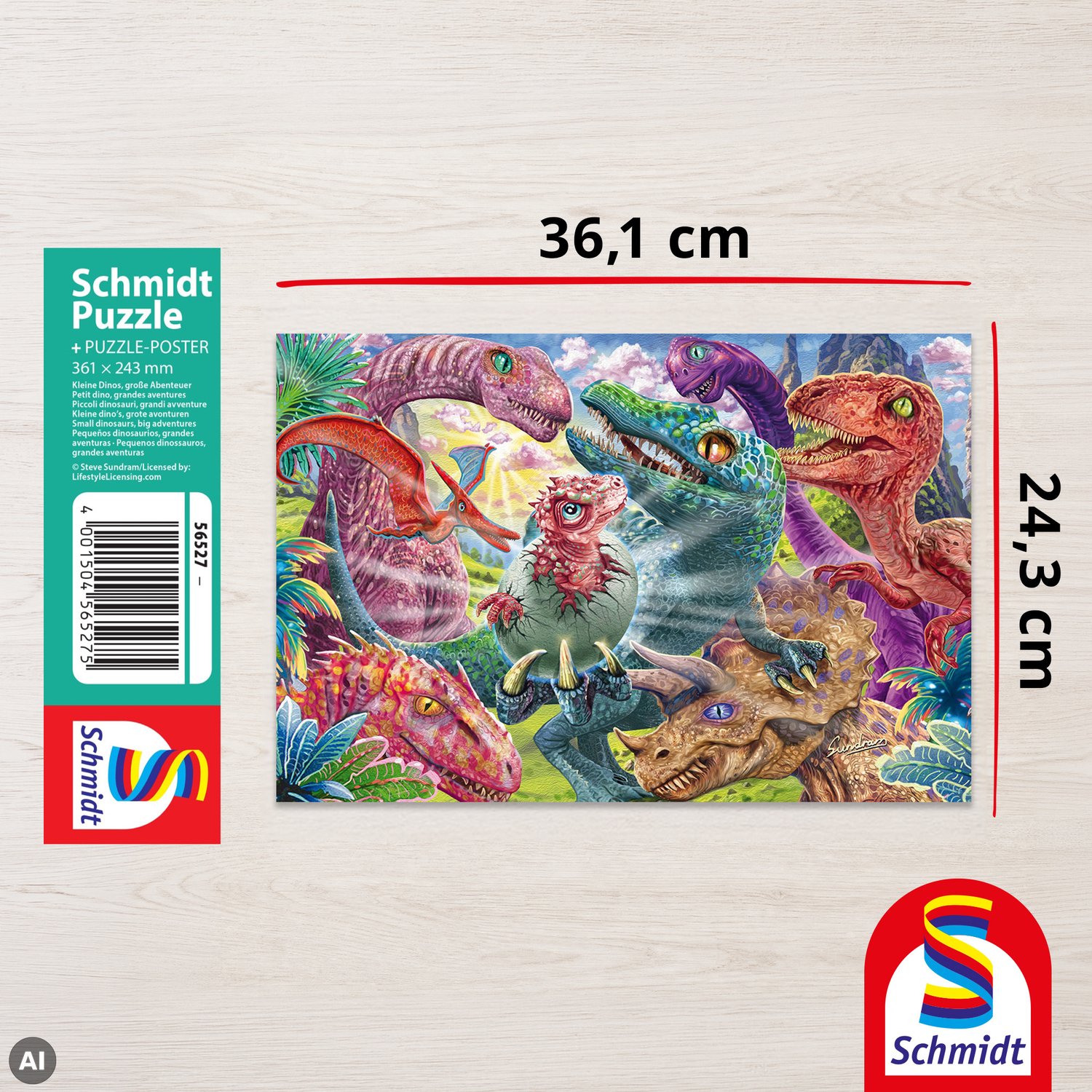 Schmidt - Legpuzzel - Kleine Dino’s Grote Avonturen - 100 stukjes - Kinderen - vanaf 6 jaar — afbeelding 7