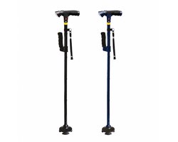 DR-HO'S Get Up & Go Wandelstok - Medium variant - Set van 2 - Zwart & Blauw - Opvouwbaar - Met LED-verlichting en Alarm - Verstelbaar 78,5-88,5 cm