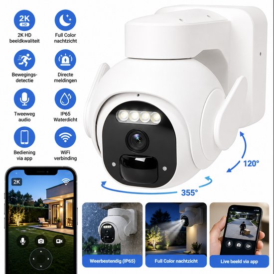 LSC Smart Connect Solar Outdoor PTZ Camera – 1296p HD – Zonnepaneel – WiFi – Bewegingsdetectie – Nachtzicht – IP65 — afbeelding 2
