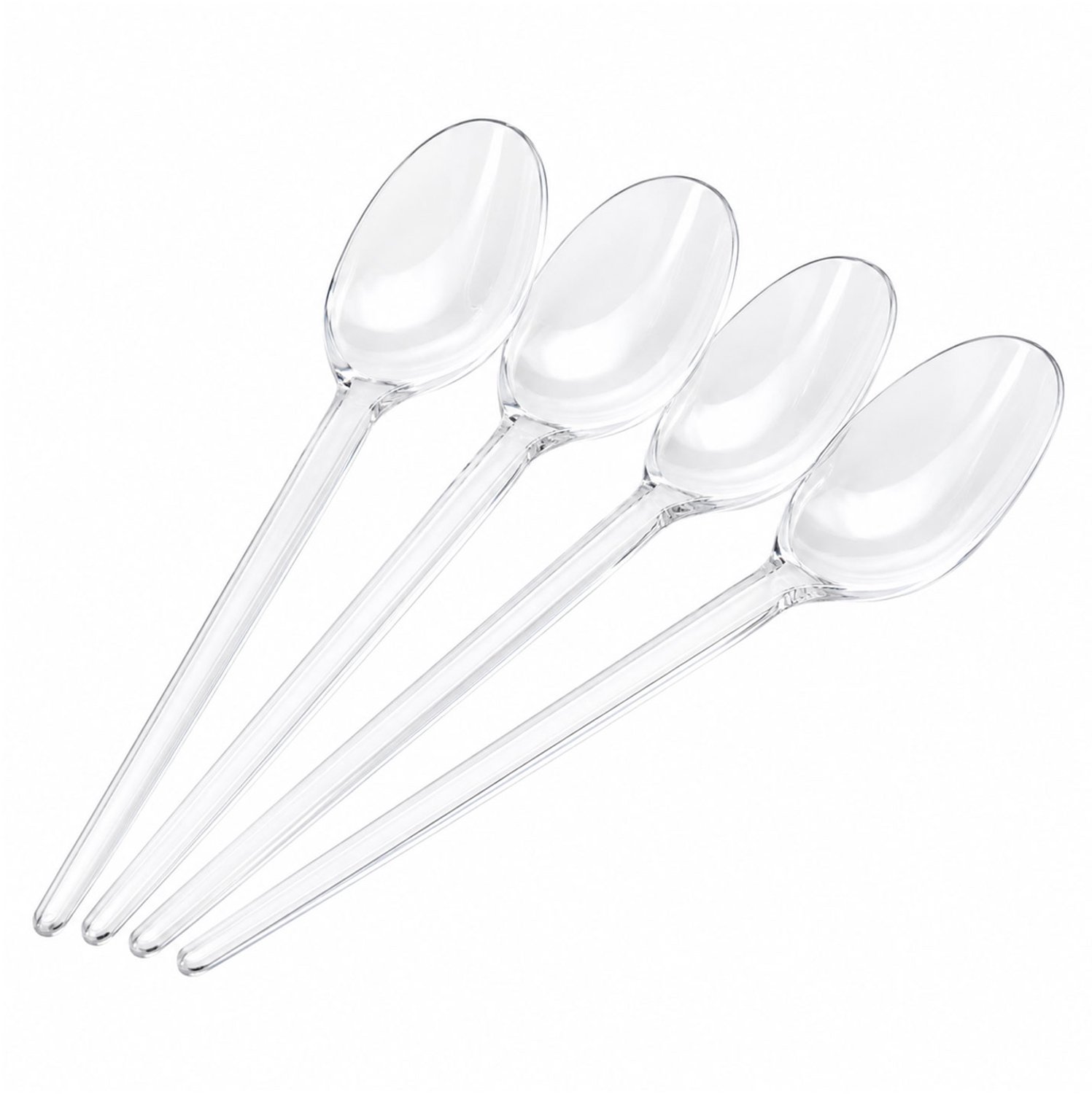 Jungengel Wegwerp Lepels 100 Stuks Transparant 17 cm - Hardplastic Dessertlepels Kunststof Lepeltjes - Feestlepels voor Toetjes IJs Yoghurt Fruit Taart - Verjaardag Buffet Catering Picknick Horeca Feest