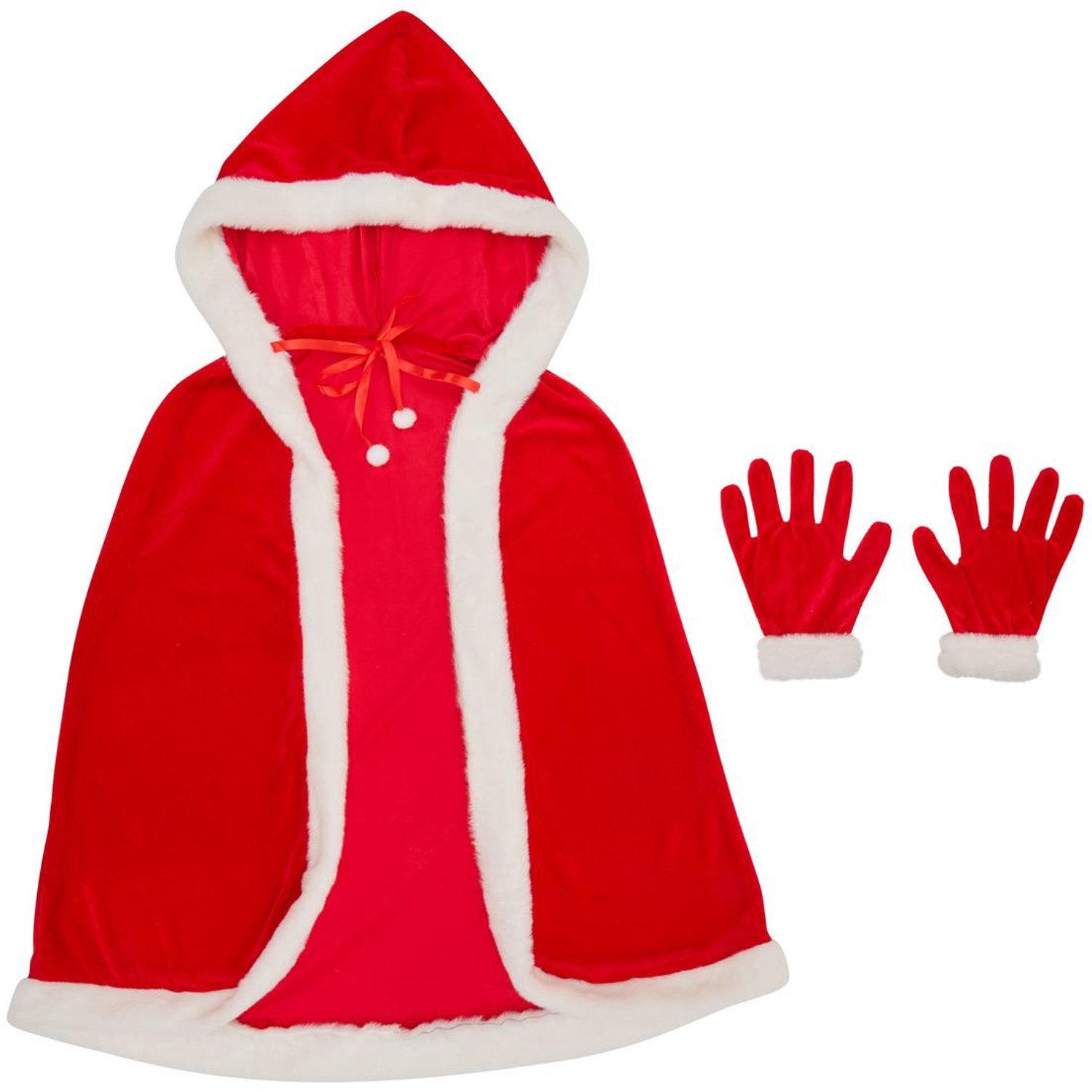 Déguisement de Noël traditionnel en velours pour femme - 2 pièces