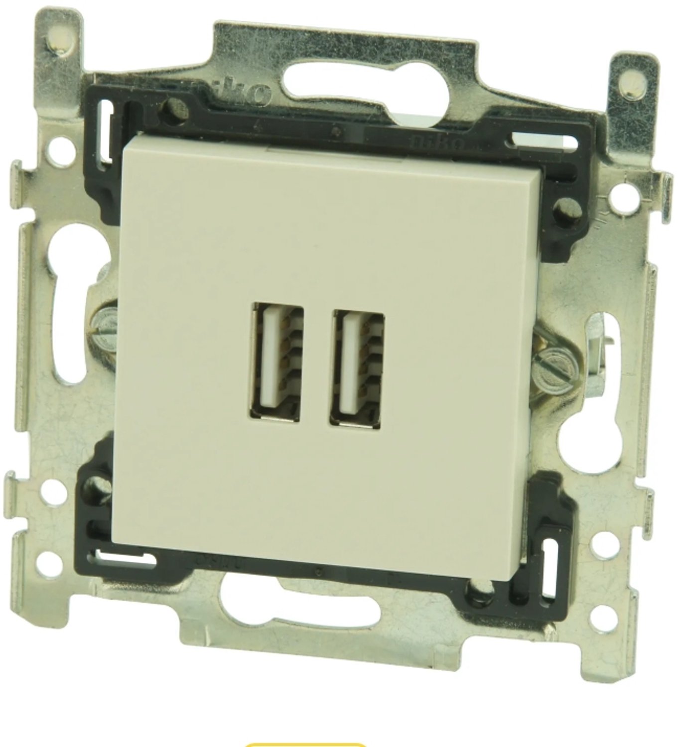Niko inbouwstopcontact Original USB ongeaard 2-polig crème IP20