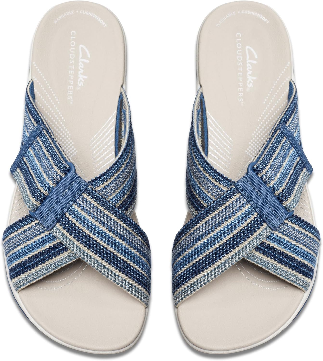 Clarks Dames Arla Wave Slippers Combi Blauw