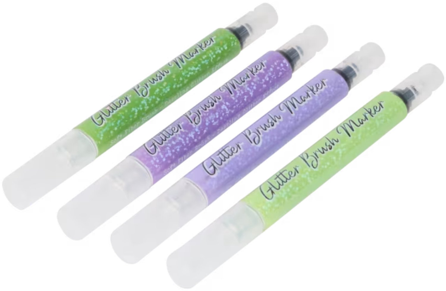 DécoTime glitter penseelmarkers 4 Stuks - Inkt op waterbasis - Pen