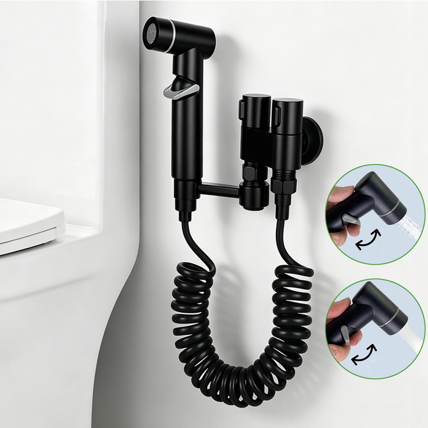 Handbidetsproeier Voor Het Toilet - Spoelset Voor Herbruikbare Babyluiers - Bidet-Opzetstuk Voor Het Toilet