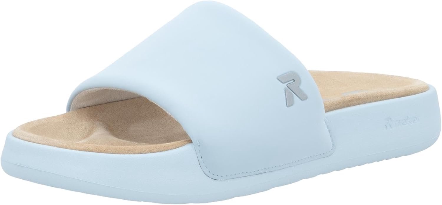Rieker Dames Mules W3250 Comfortabele Pastelgroene Slippers
