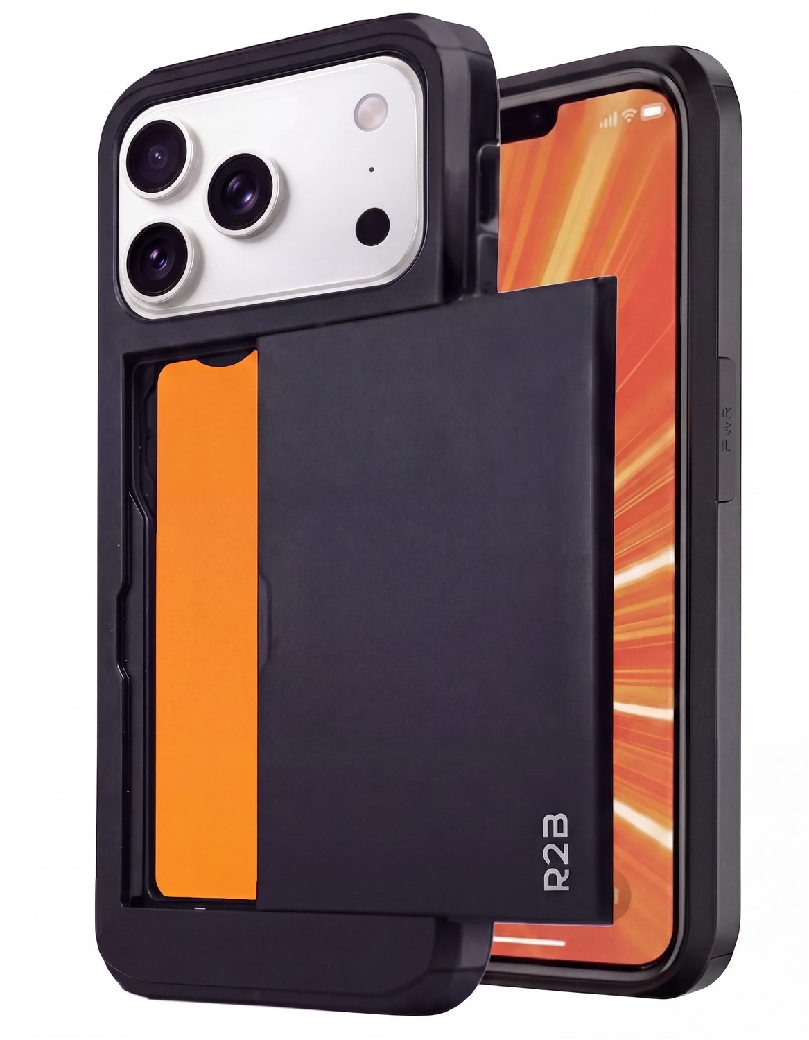 R2B Hoesje geschikt voor iPhone 18 Pro Max met Pasjeshouder - 3 Pasjes - Screenprotector - Telefoonhoesjes - Gsm Hoesje - Phone Case - Model Utrecht