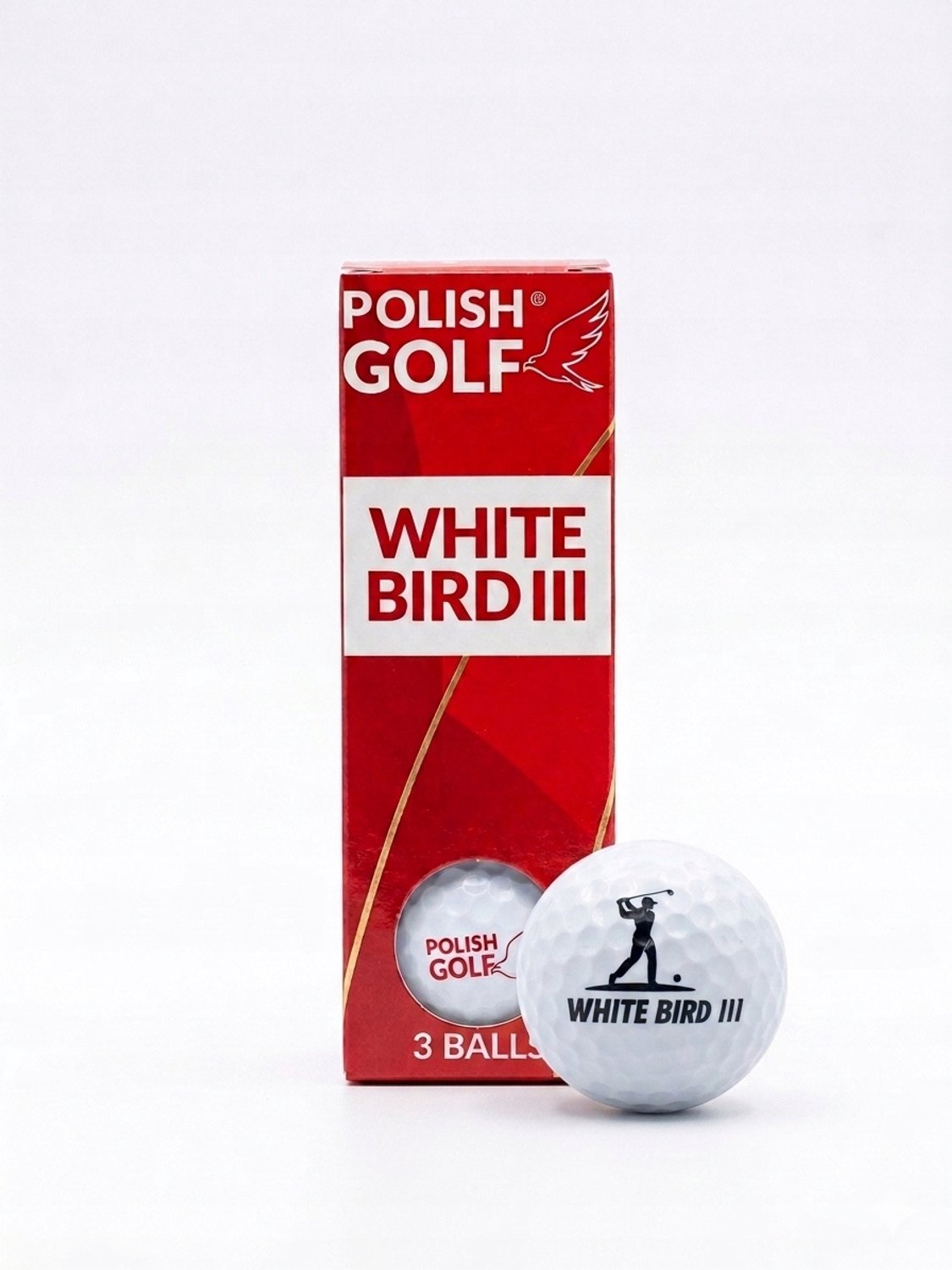 Polish Golf WHITE BIRD III 3-delige golfballen - Wit, 3 stuks