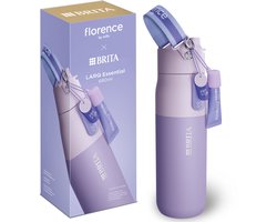 Florence by mills x BRITA LARQ Essential geïsoleerde drinkfles - 680 ml - Paars - Millie Bobby Brown RVS waterfles, dubbelwandige isolatiefles (24 uur koud)