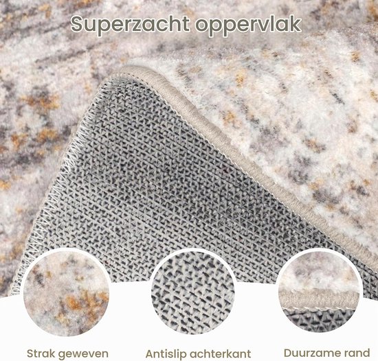 Beige Korte Pool Abstract Rond Tapijt Modern Antislip voor Woonkamer, Wasbaar en Geschikt voor Kinderkamer en Thuiswerkplek — afbeelding 5