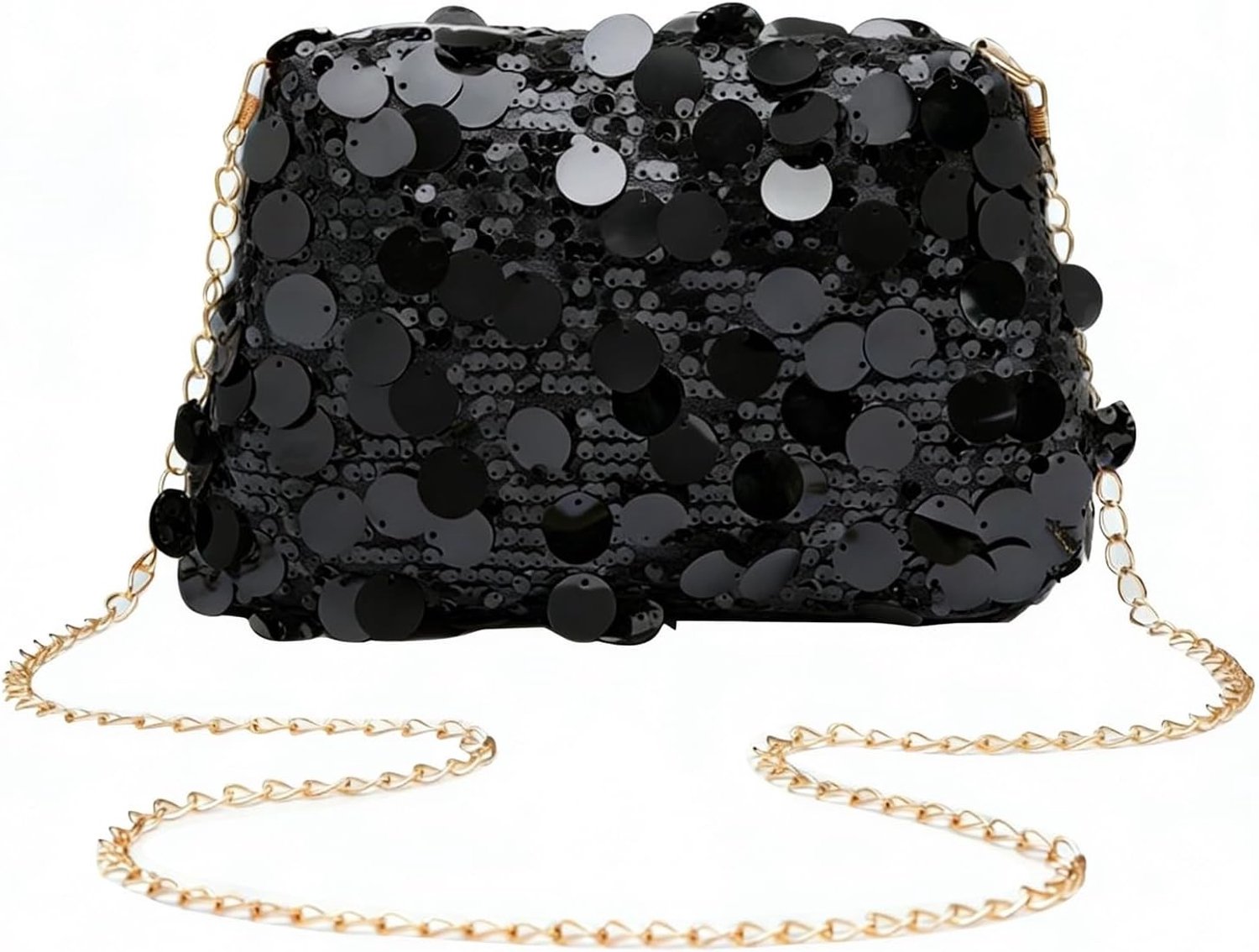 Glinsterende Crossbody Tas voor Dames, Verstelbare Schoudertas voor Feest, Prom en Bruiloft met Pailletten en Bling Effect