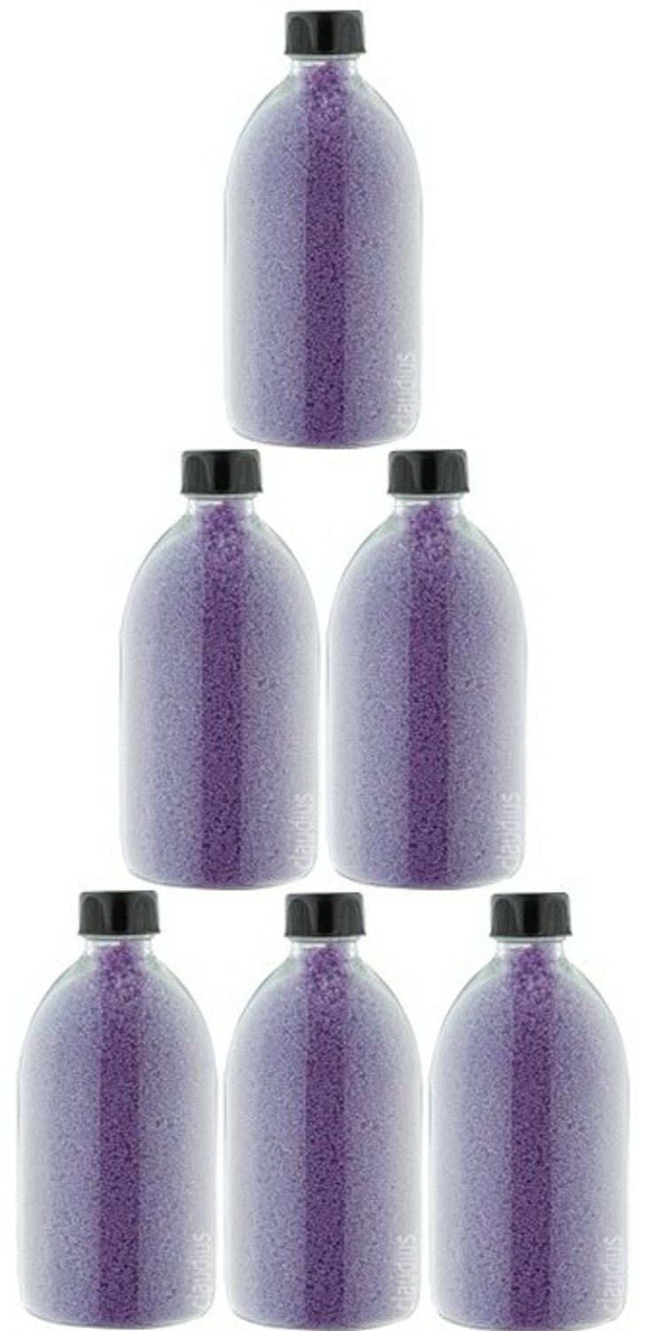 Claudius Badkaviaar Lavendel - 400 gram - Fles met zwarte dop - set van 6 stuks - bad parels voor in bad