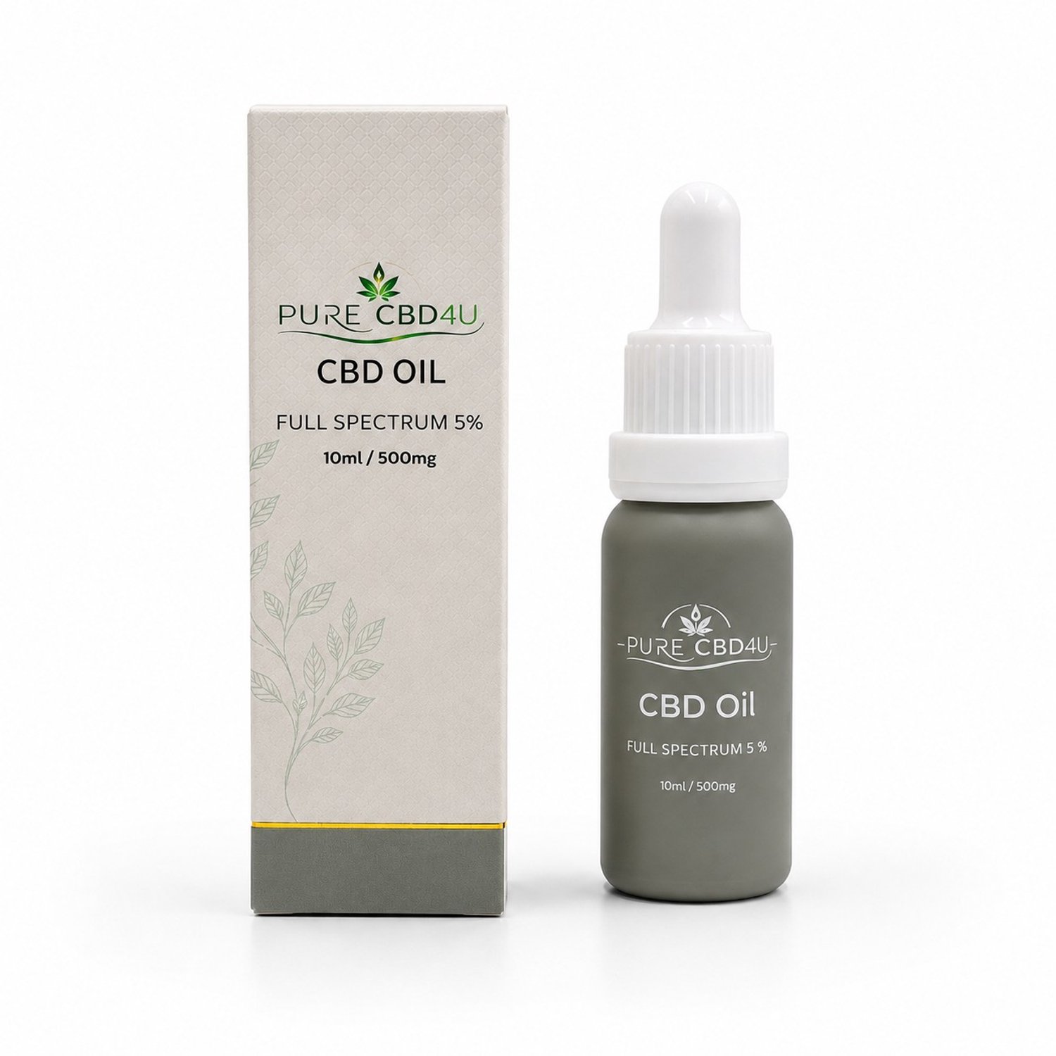 PureCBD4U CBD Olie 5% – Full Spectrum CBD Olie – 500 mg CBD – 10 ml