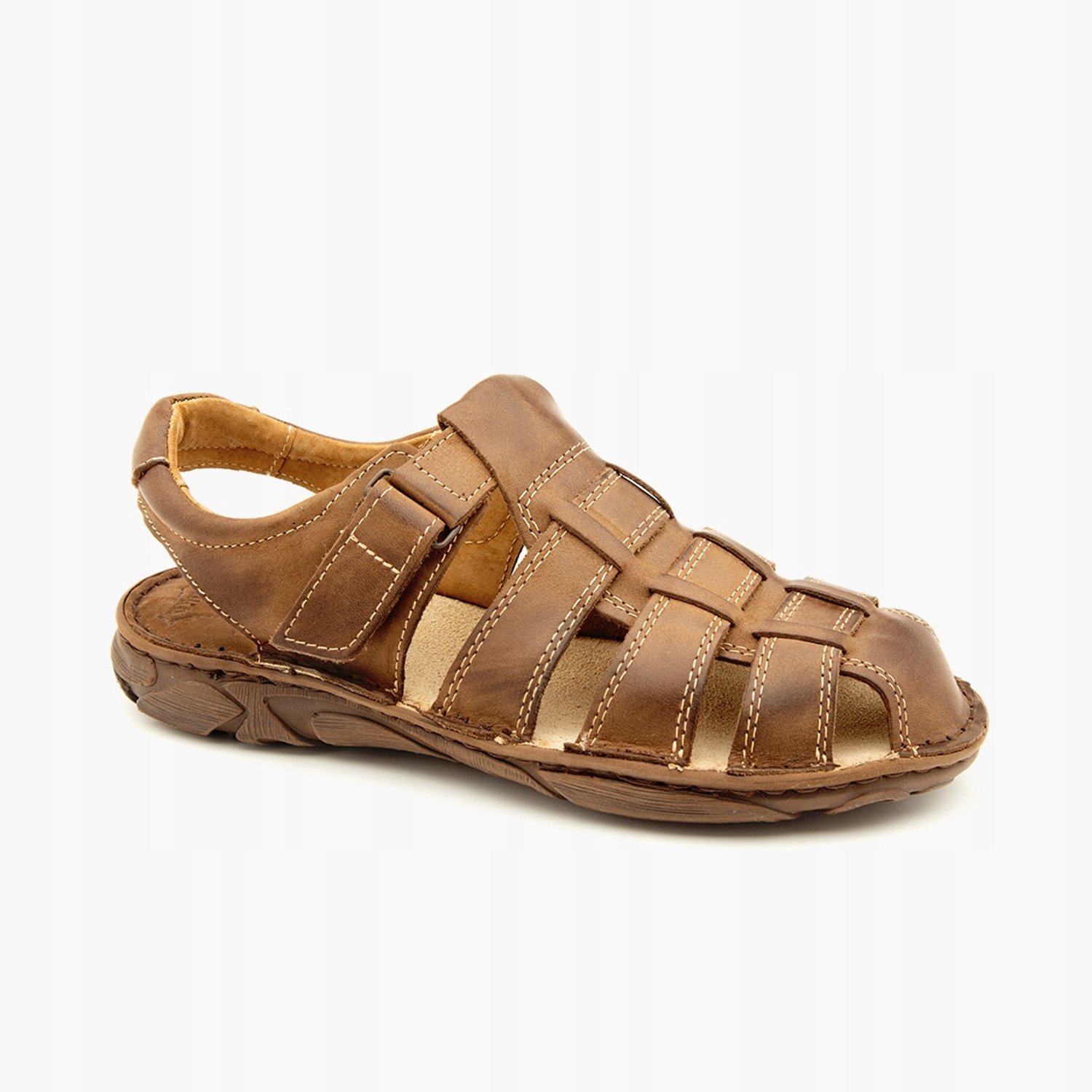 Maximus 027 Heren Sandalen Leer Donkerbruin