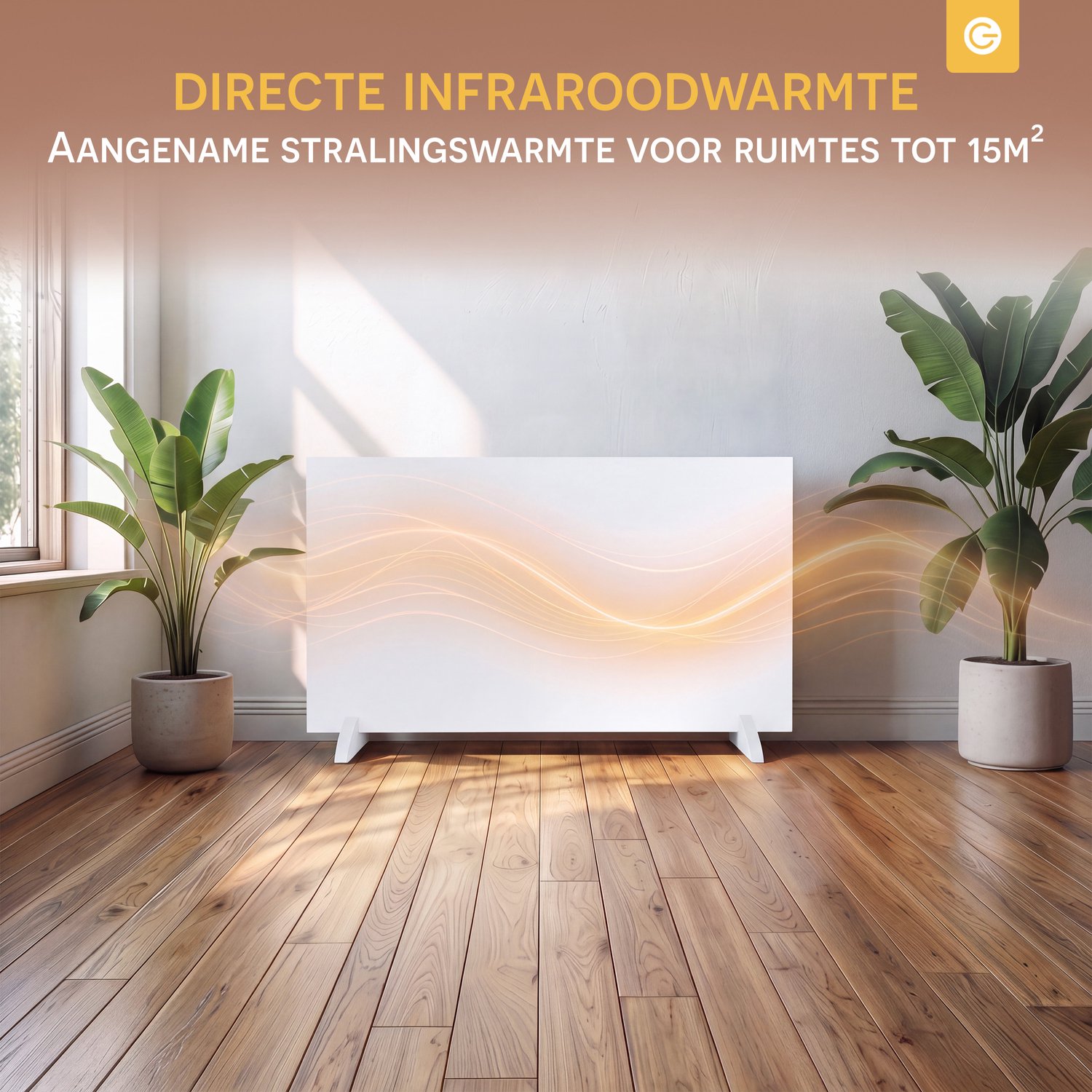 Silvergear Infrarood Verwarmingspaneel Premium - Infrarood Paneel - Verplaatsbaar - WIFI - 450W - Wit – foto 4