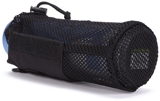 Water Bottle Bag - Opvouwbaar - 9 *23cm- gaas - Fleshouder Pouch - Outdoor Activiteiten - Molle Compatibel - perfect voor strand, wandelen, kamperen en outdoorsporten - zwart — afbeelding 3