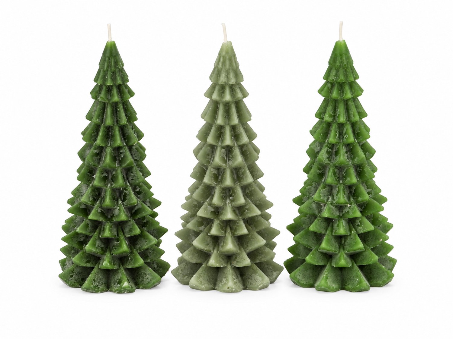 Daan Kromhout - Kerstboom kaarsen - Set/3 - Groen - Mix Green - 9x20cm