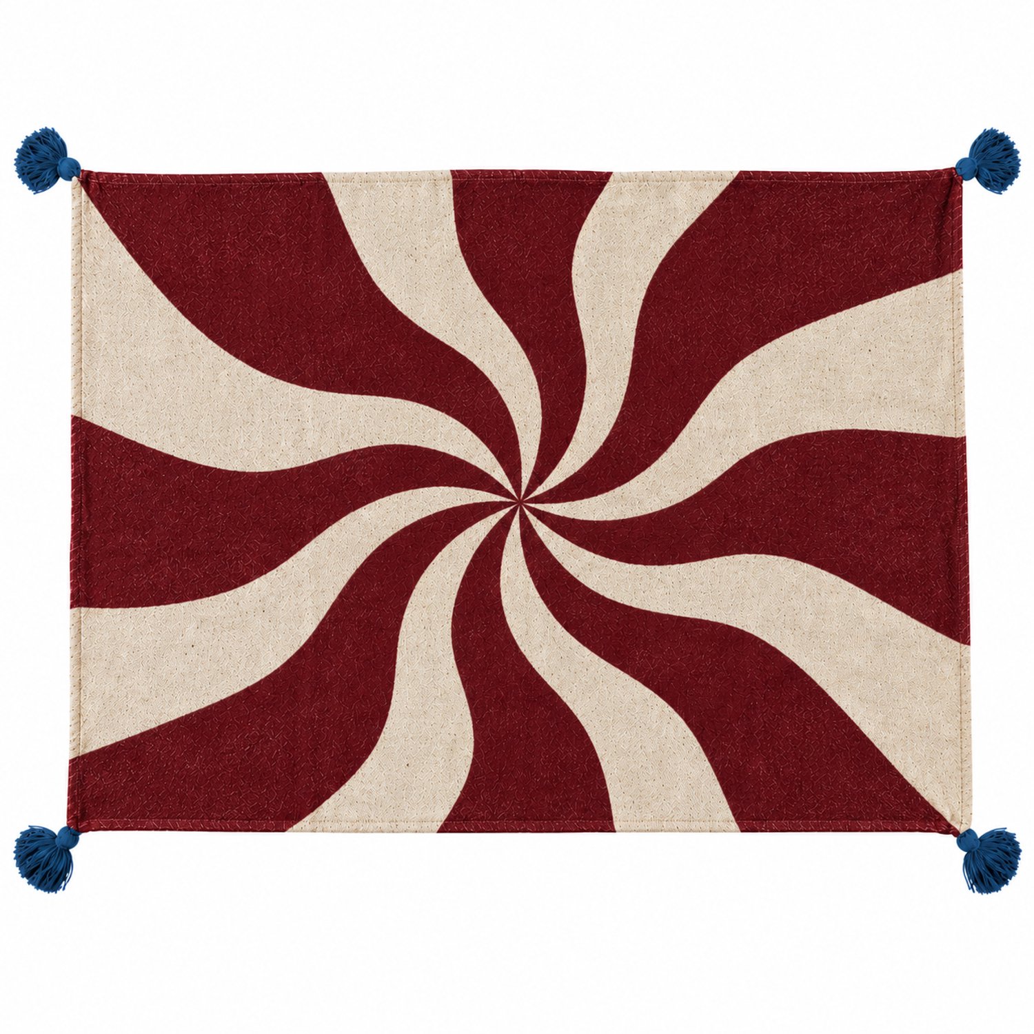 Bloomingville - Plaid Cimmi - Beige Bordeaux - Gerecycled Katoen - 160x130cm
