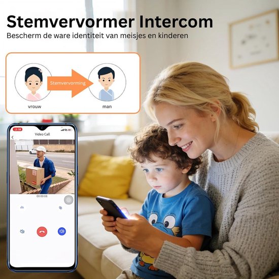 DailySupplies® Videodeurbel met Camera - Intercom Systeem - Veiligheid Thuis -Zwart — afbeelding 5