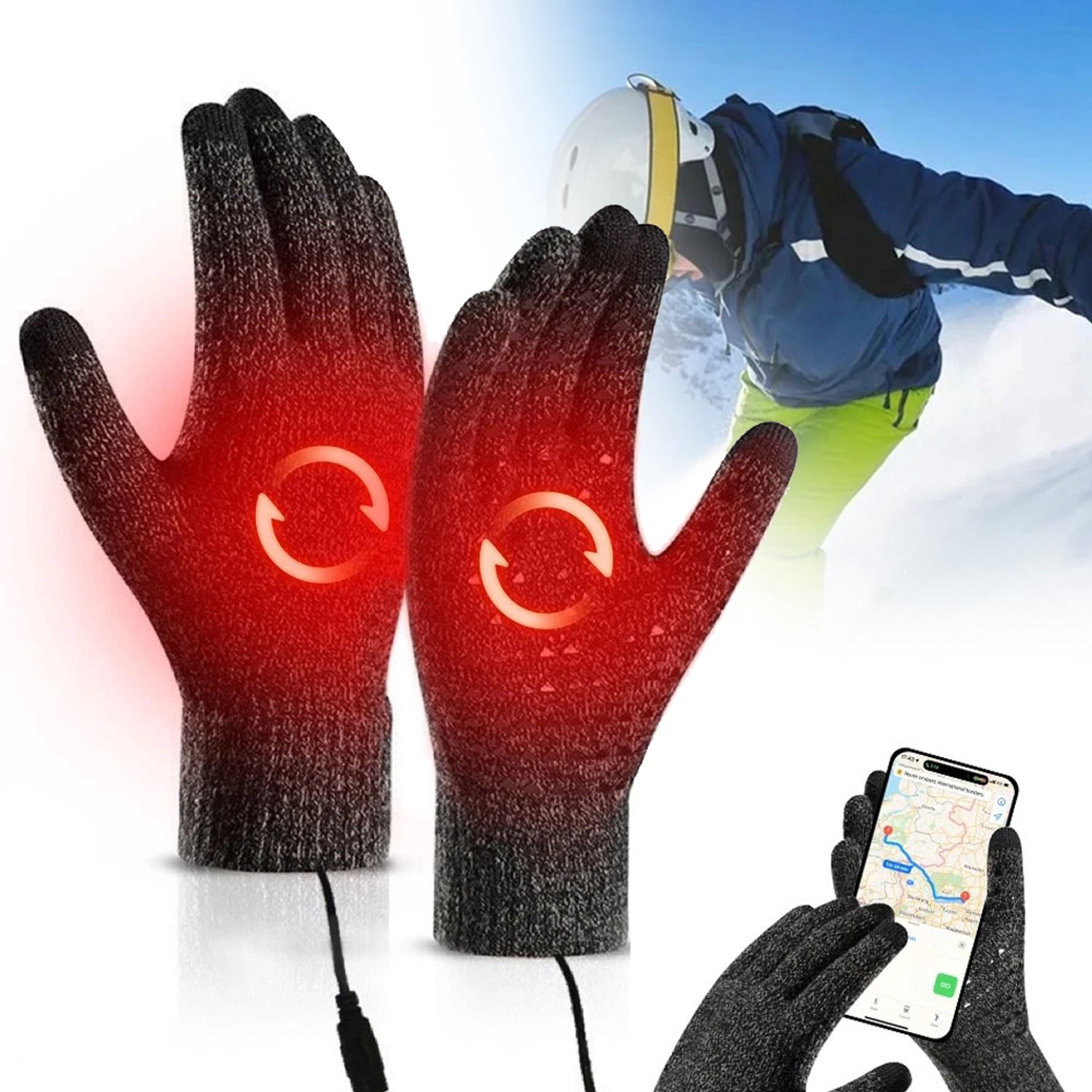 Elektrisch Verwarmde Handschoenen - Thermische Antisliphandschoenen - Winterhandschoenen Voor Dames En Heren