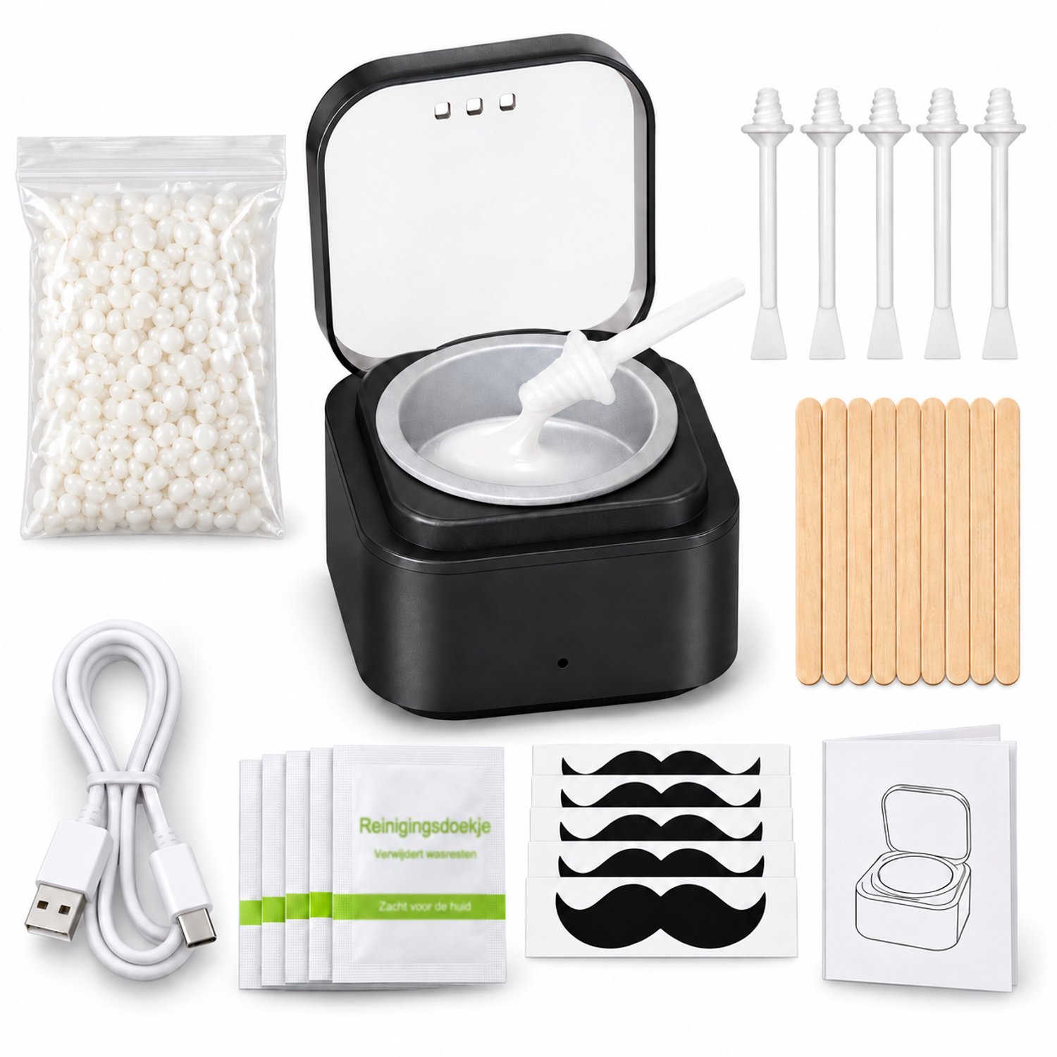 Mini Wax Apparaat voor Neus en Gezicht - Waxverwarmer - Wenkbrauw Wax Bundel - Ontharingsset - Ontharingsset met Neuswaxstaafjes