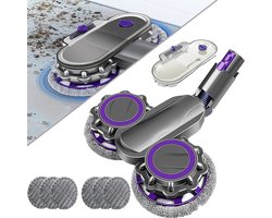 2-in-1 Dweil Opzetstuk voor Dyson Steelstofzuiger - Elektrische Mop met Watertank - Geschikt voor V7, V8, V10, V11 & V15 - Nat & Droog Reinigen - Met Verwijderbare Dweilpads