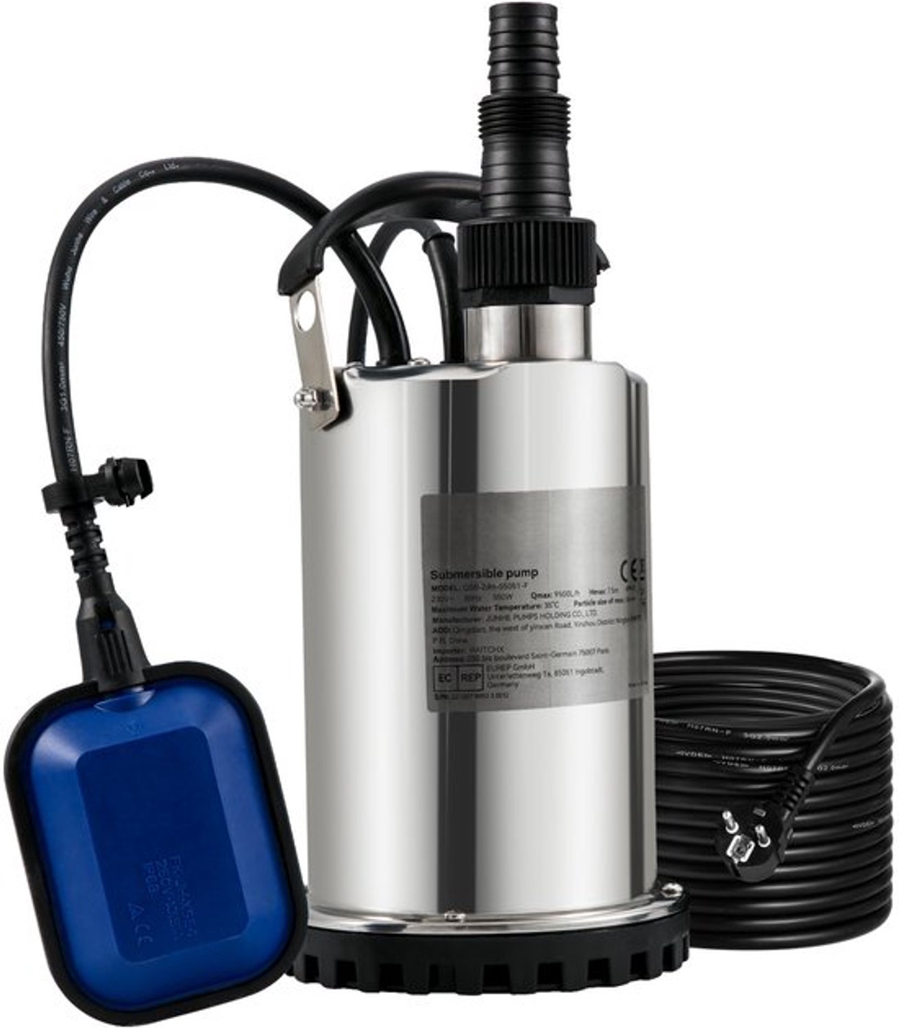 Dompelpomp Rioolpomp - 2200W 3HP - Elektrisch - 29 kg - Voor Zwembaden En Kelders