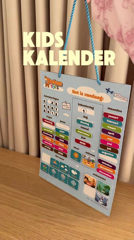 DotasToys Magnetische Wandkalender Kind – Montessori Dagplanner Kinderkalender – 3-7 jaar