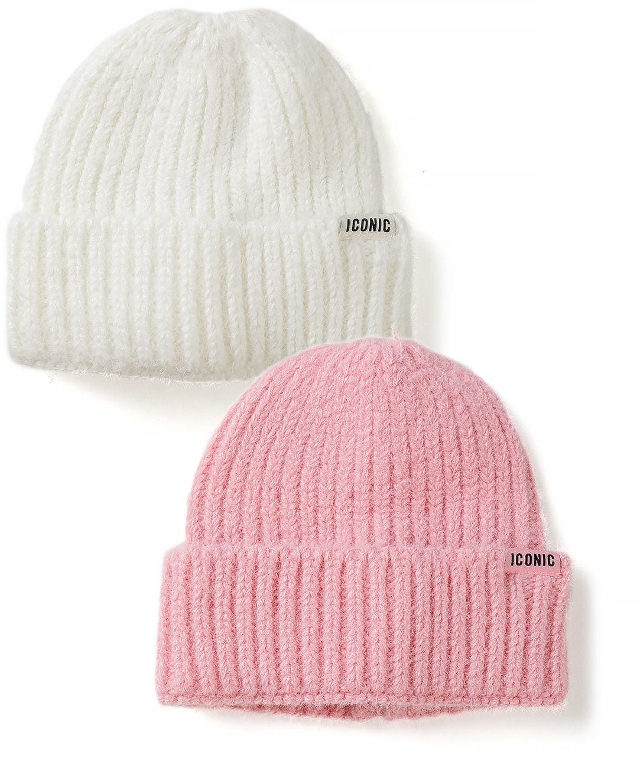 Minoti muts meisje – pluizig ribbreisel – 2-pack – crème en roze