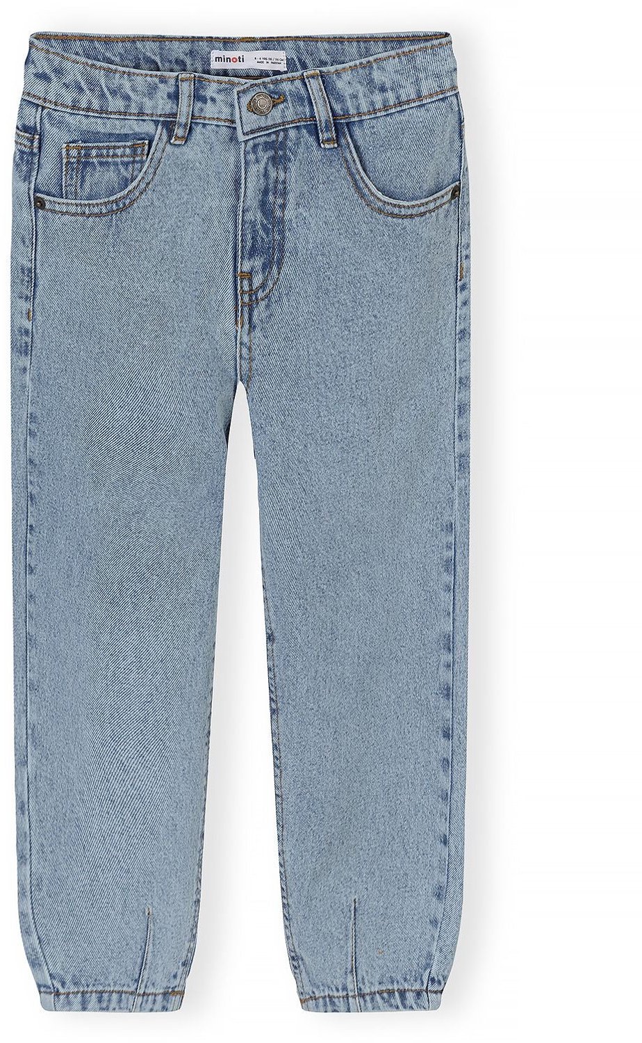 Minoti spijkerbroek meisjes – barrel jeans – plooitjes bij de zoom – lichtblauw
