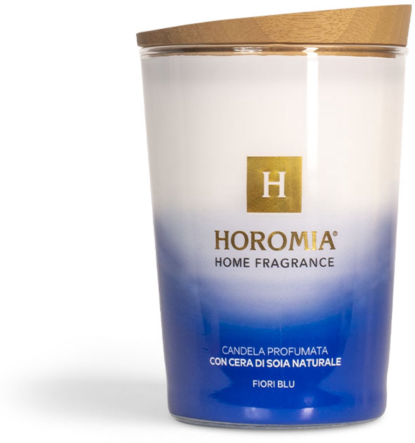HOROMIA Fiori Blu Geurkaars - 350 gr - Natuurlijke Sojawas - Luxe Italiaanse Huisparfum