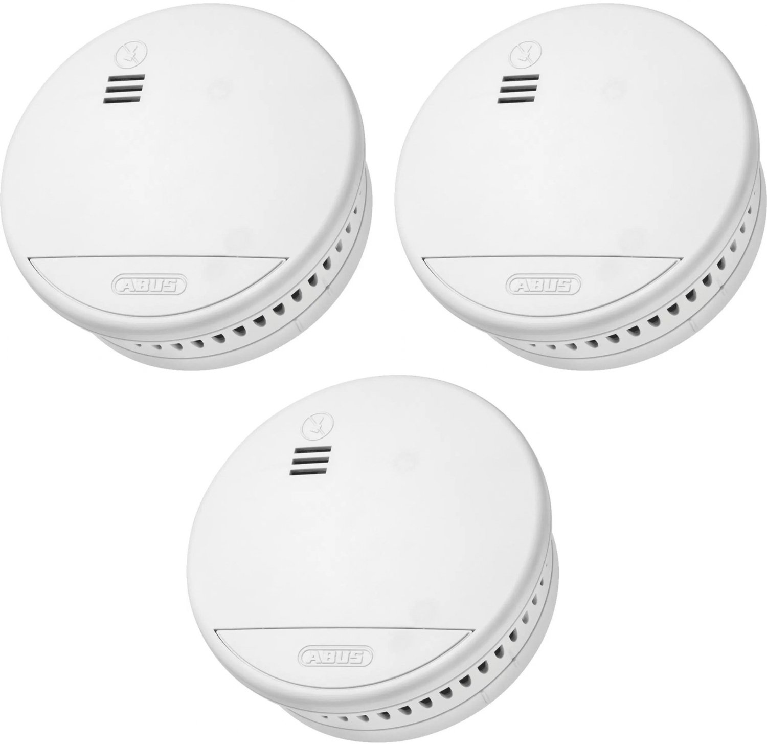 ABUS RWM250 Triple Set – 3x Rookmelder – 10 Jaar Batterij – Optische Rookmelder – Inclusief Montage