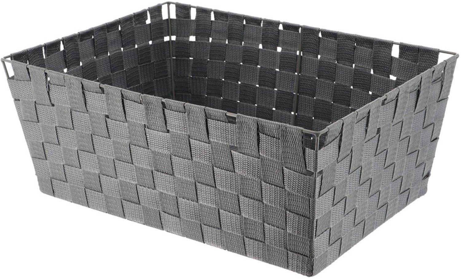 Panière dressing en polyester H. 18 x L. 32,5 x P. 45 cm gris